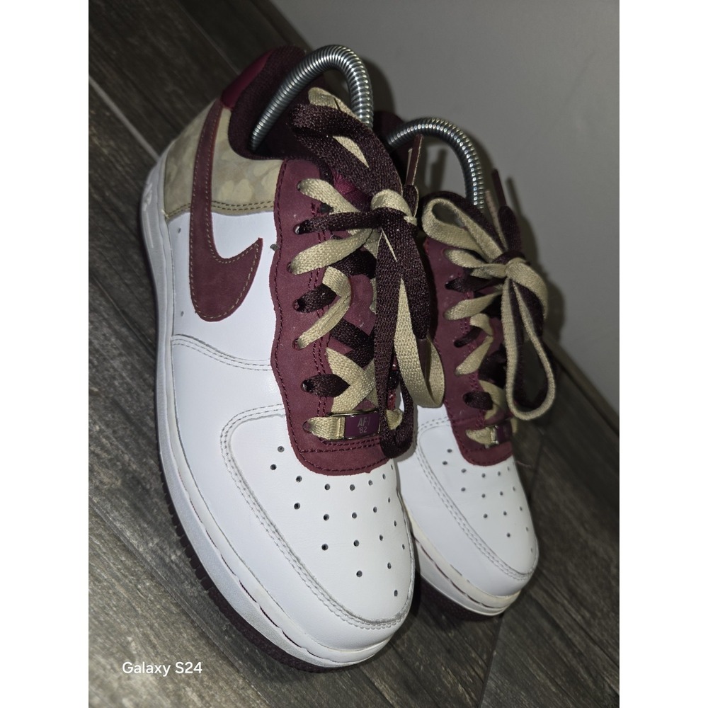 Nike Air Force 1 '82 Hawaii Flower Women's Size 6.5 Gold Maroon Shoes Sneakers - Picture 1 of 10